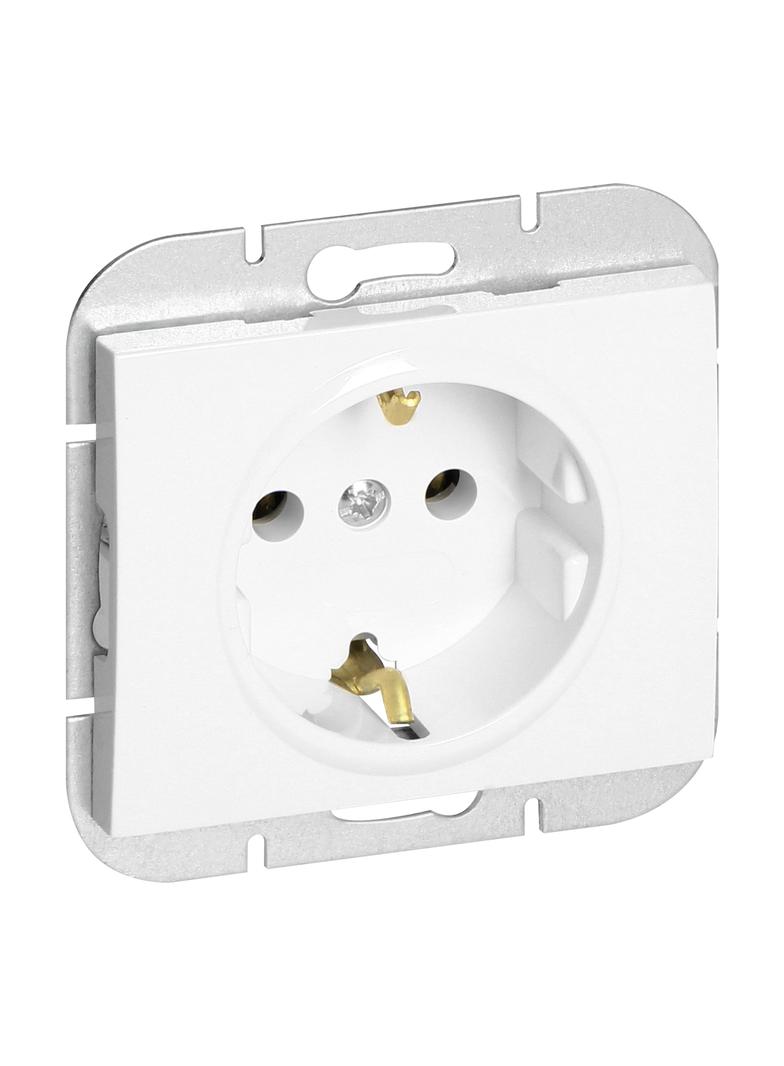 Gniazdo pojedyncze podtynkowe 2P+Z Schuko Onyx, 16A, 250V, PT-17O, biały OR-OE-7505(GS)/W ORNO