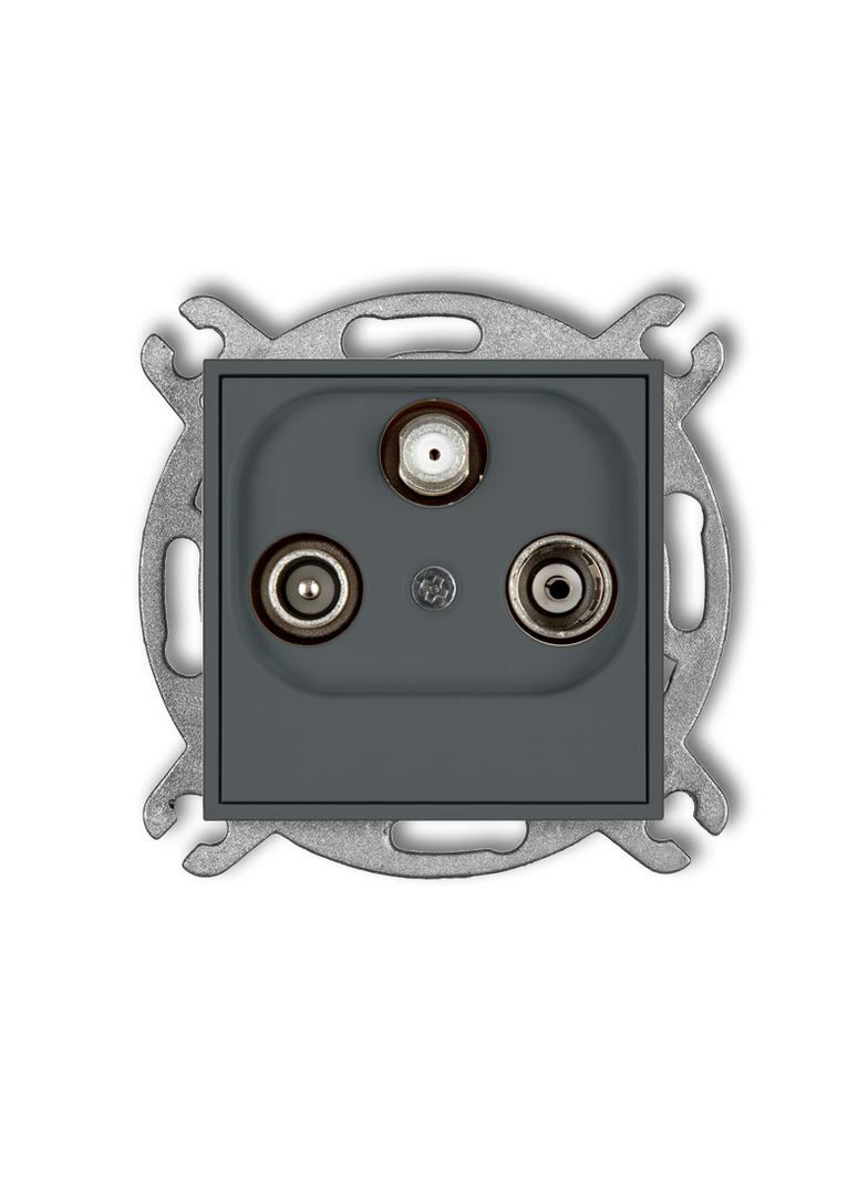 ICON Mechanizm gniazda abonenckiego RTV-SAT końcowego multimedialnego (Internet) grafitowy mat