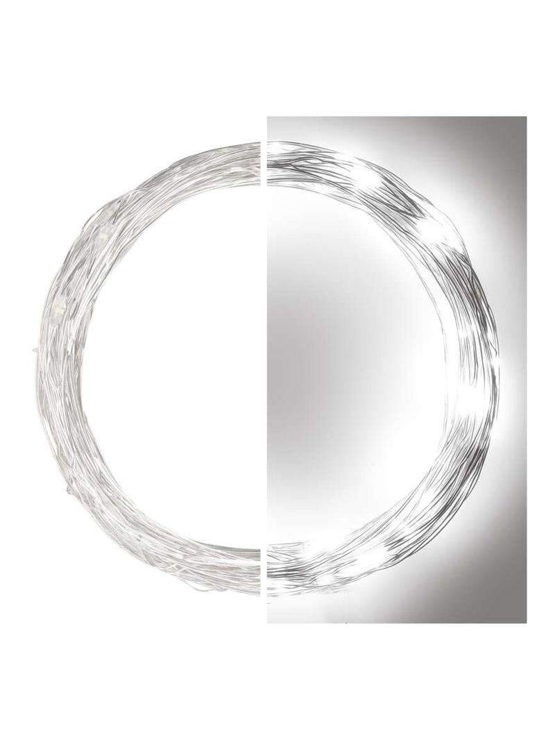Lampki świąteczne 100LED nano łezki 10m zimna biel srebrny przewód IP44 timer D3AC01 EMOS