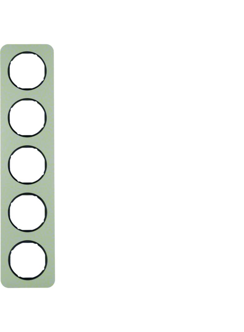 BERKER R.1 Ramka pięciokrotna stal szlachetna/czarny 10152104 HAGER