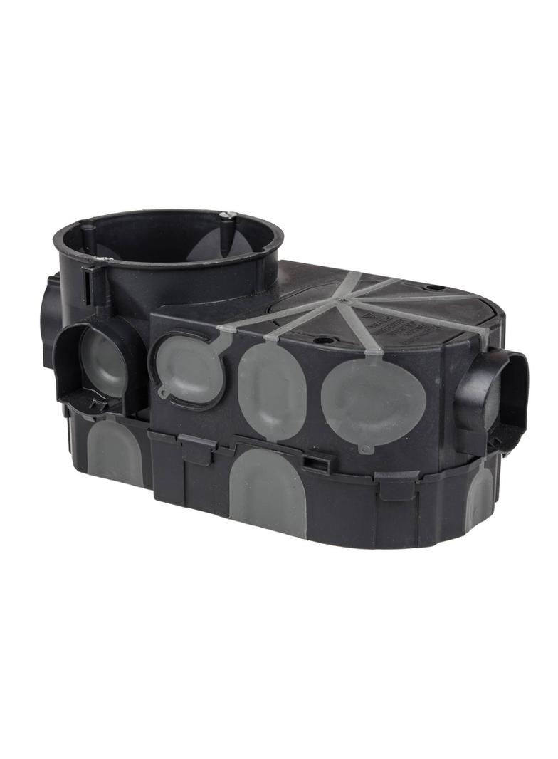 E550 ,  Puszka podtynkowa szeregowa do elektroniki, z membranami przebiciowymi O 60mm, czarna