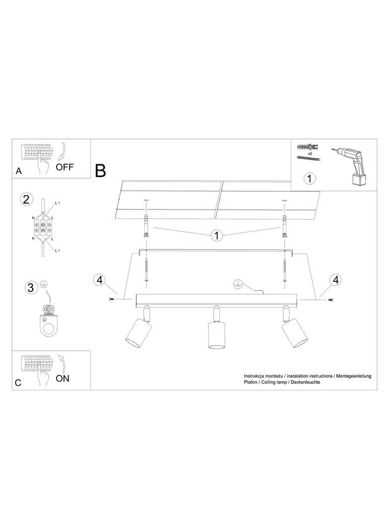 Sollux Plafon VERDO 3L biały SL.1288