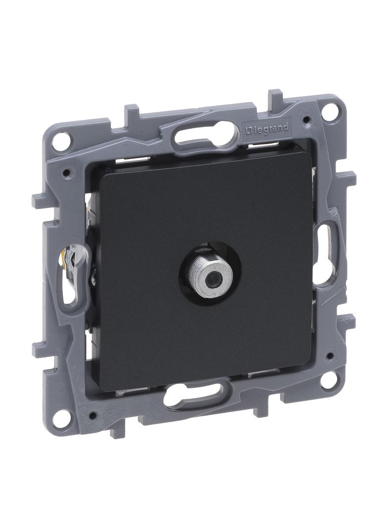 NILOE SELECTION - GNIAZDO TV -  TYPU F  KOŃCOWE DO INSTALACJI TYPU GWIAZDA 1 DB ANTRACYT, Legrand