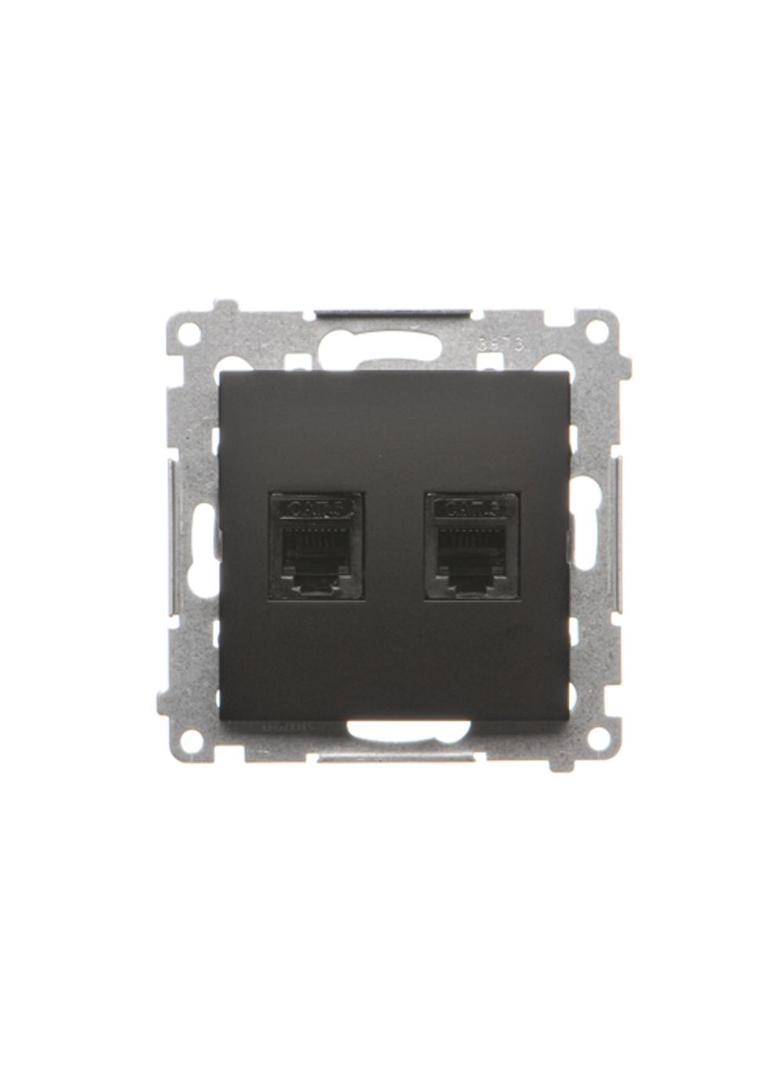Simon 54 Gniazdo telefoniczne podwójne RJ12 czarny