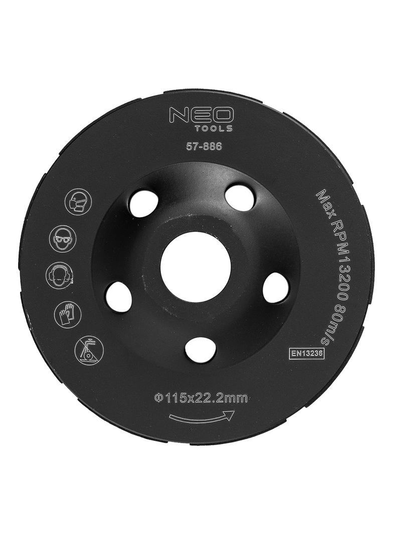 Tarcza diamentowa szlifierska 115 x 22.2 x 5 mm, podwójny segment