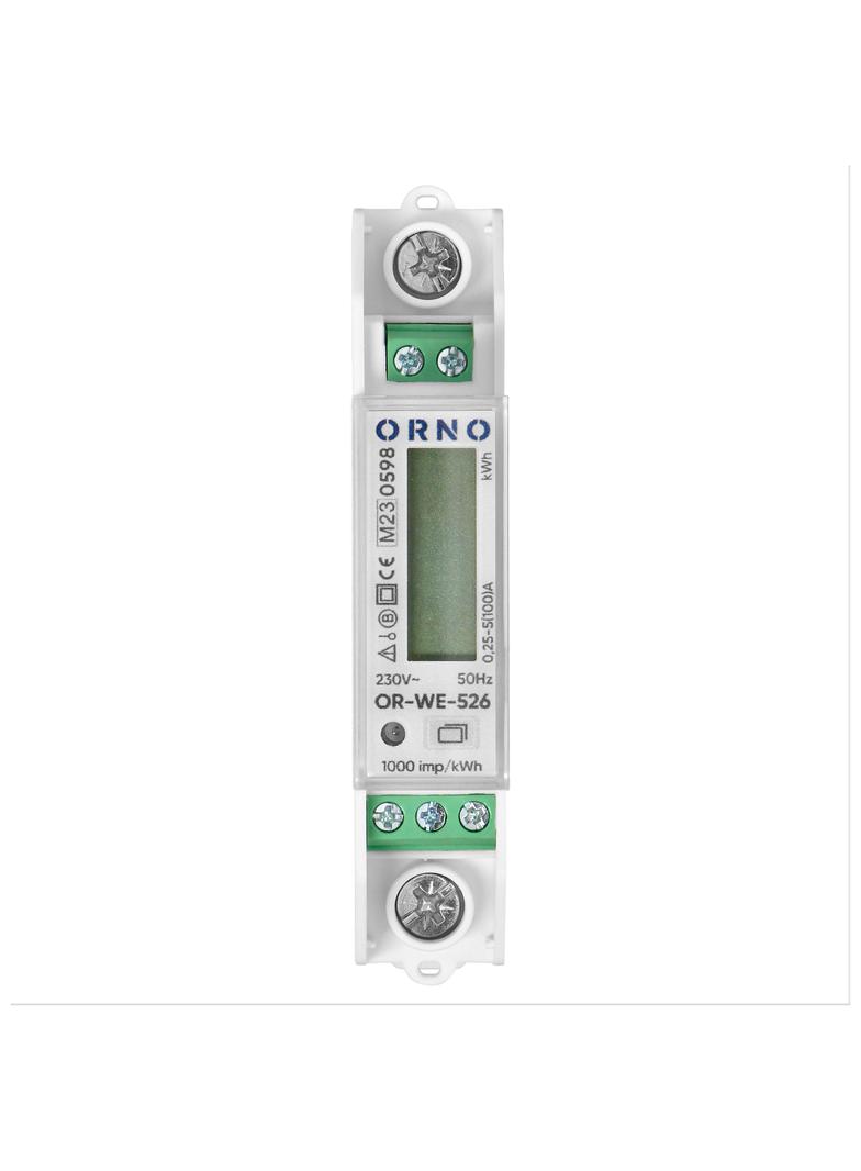 1-fazowy licznik energii elektrycznej, dwukierunkowy, wielotaryfowy, 100A, port RS-485, MID, 1 moduł OR-WE-526 ORNO
