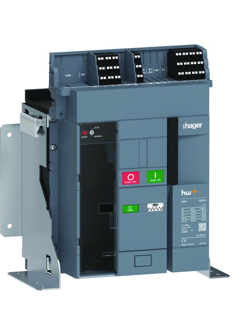ACB HW1 55kA 1250A 3P Wyłącznik stacjonarny do wyzwalacza sentinel Energy HW1M312FE HAGER