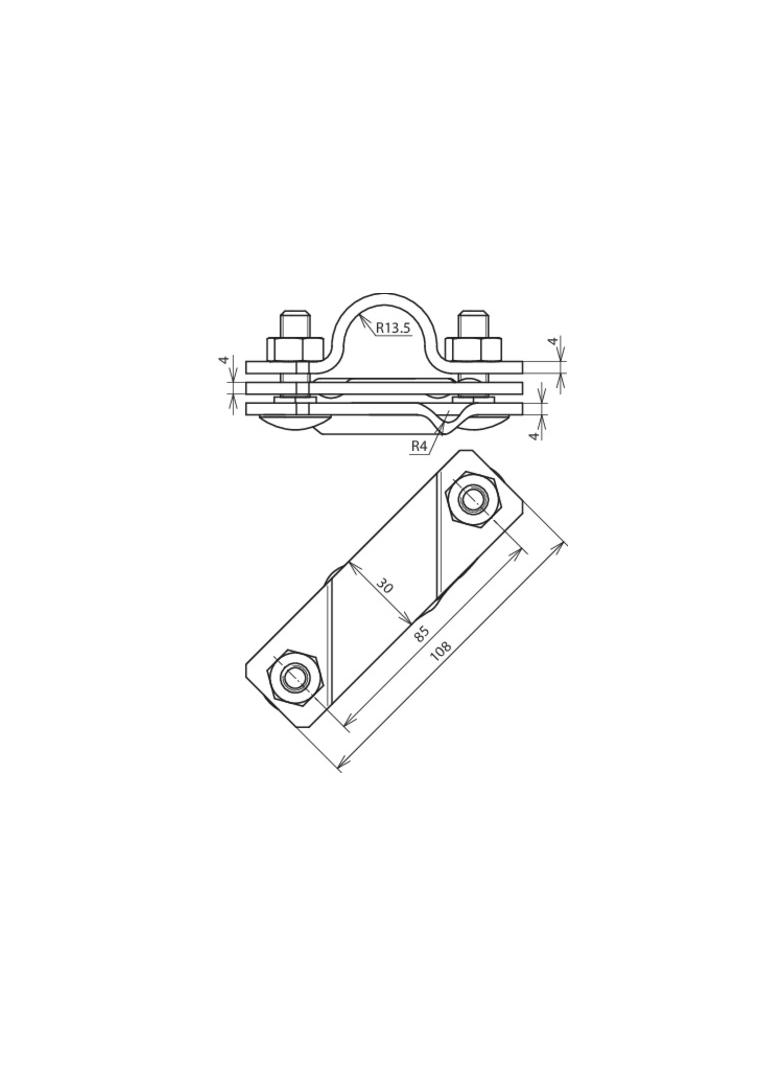 Zacisk do uziomów rurowych fi 27 mm, do drutu 7-10 mm/ płask 40 mm, St/tZn