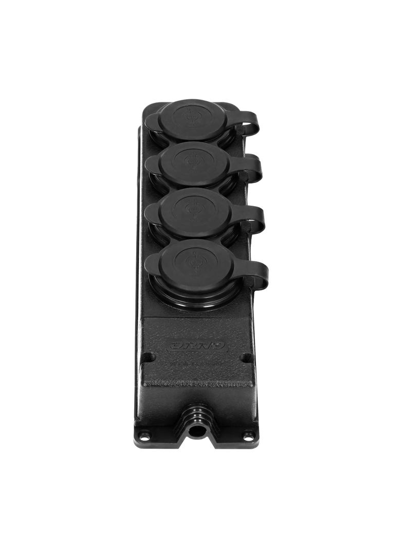 Rozgałęźnik bryzgoszczelny i odporny na uderzenia IP44 4 gniazda 16A 230V AC gumowy uniep OR-AE-1316