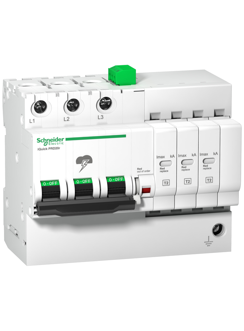 Ogranicznik przepięć Acti9 iQuickPRD20r-T2-3 3P T2 20 kA ze stykiem A9L16296 SCHNEIDER