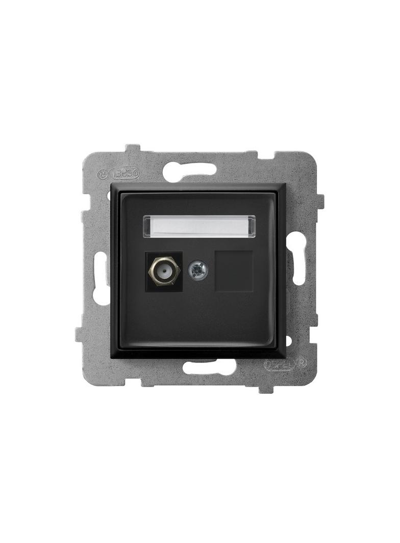 ARIA Gniazdo antenowe typu F pojedyncze - kolor czarny metalik