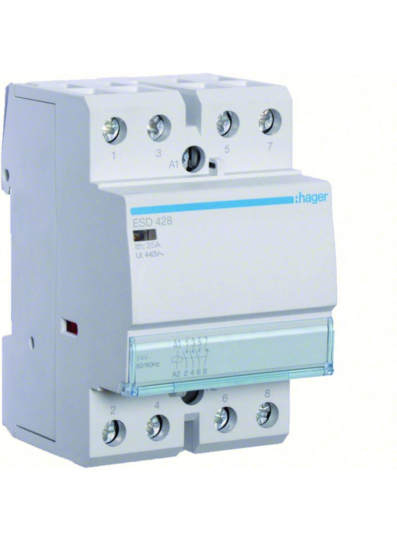 Stycznik modułowy 24V AC 3Z+1R 25A AC-7A B ESD428 HAGER