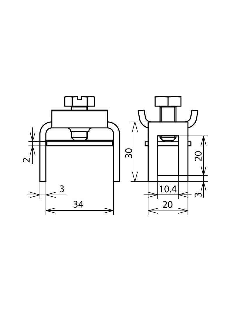 Zacisk szeregowy do szyny R15, płask. 30x4 mm, St/gal Zn