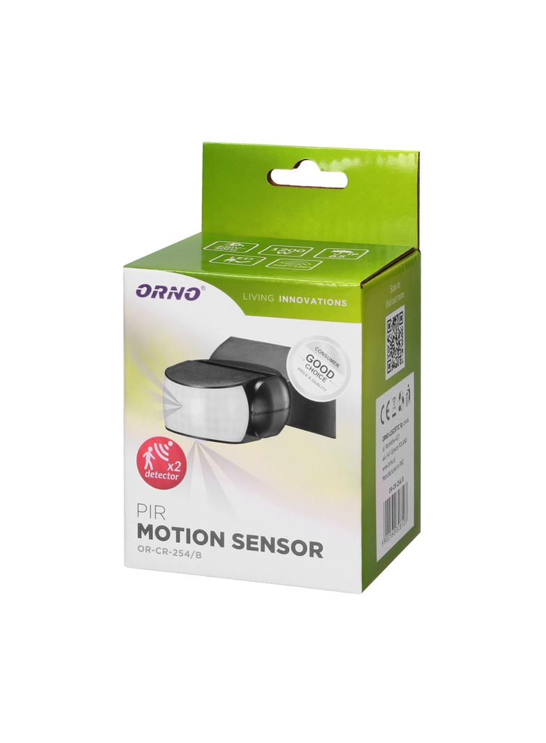 Czujnik ruchu 360/180st. IP65 1200W czarny 2 sensory OR-CR-254/B ORNO