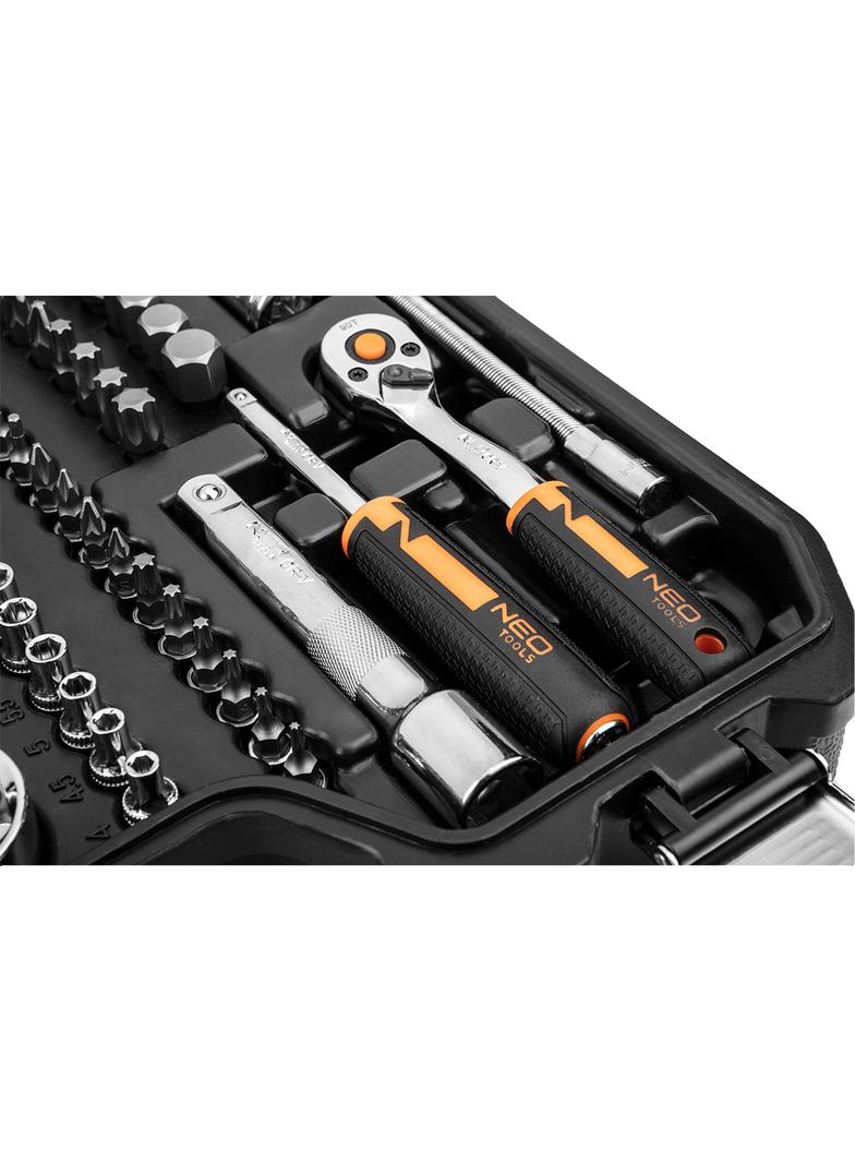 Klucze nasadowe 1/2", 1/4" , zestaw 82 szt., CrV