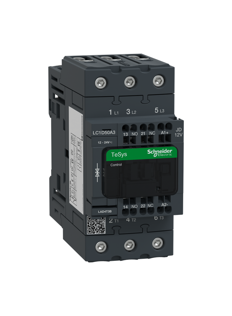 Stycznik mocy TeSys D 50A 3P 1NO 1NC cewka 12VDC zaciski EVK sprężynowe
