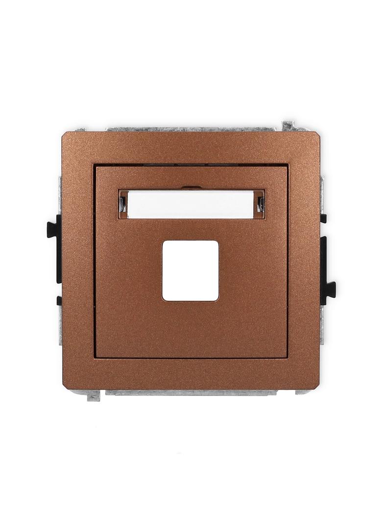 DECO Mechanizm gniazda multimedialnego pojedynczego bez modułu (standard Keystone) brązowy metalik