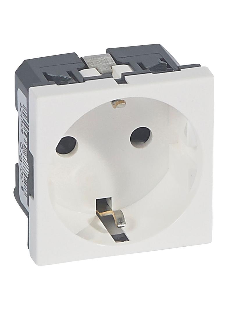 Mosaic Gn 2P+Z Schuko Podłączane Przez Zaciski Śrubowe-2 Moduły Białe Antybak 16A-250V 078702 LEGRAND
