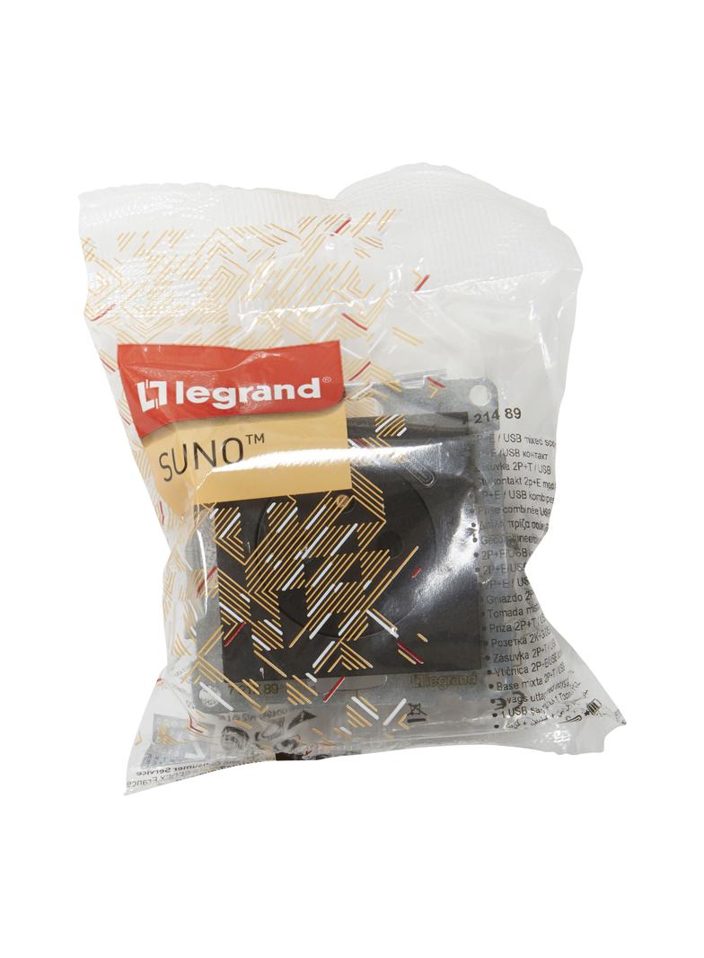SUNO - Gniazdo płaskie 2P+Z - 16 A - z USB Typ - C - 1,5 A - zaciski automatyczne - z przesłoną, Cza