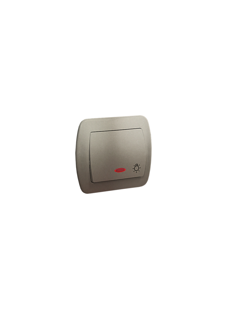 Simon Akord Przycisk światło z podświetleniem 10A z. śrub. satynowy