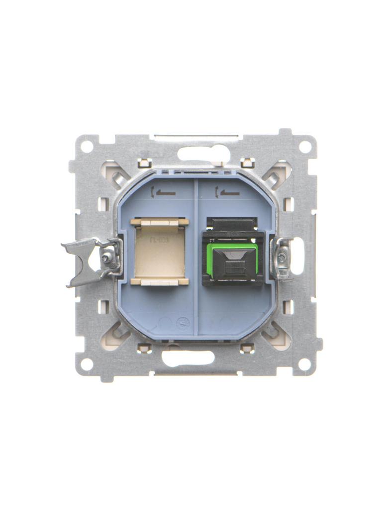 Simon 55 Gniazdo światłowodowe / optyczne pojedyncze SC/APC Szampański mat