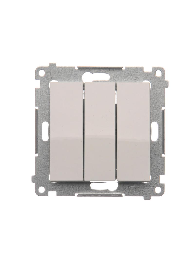 Simon 54 Przycisk potrójny z podświetleniem LED 10A szybkozłączka biały