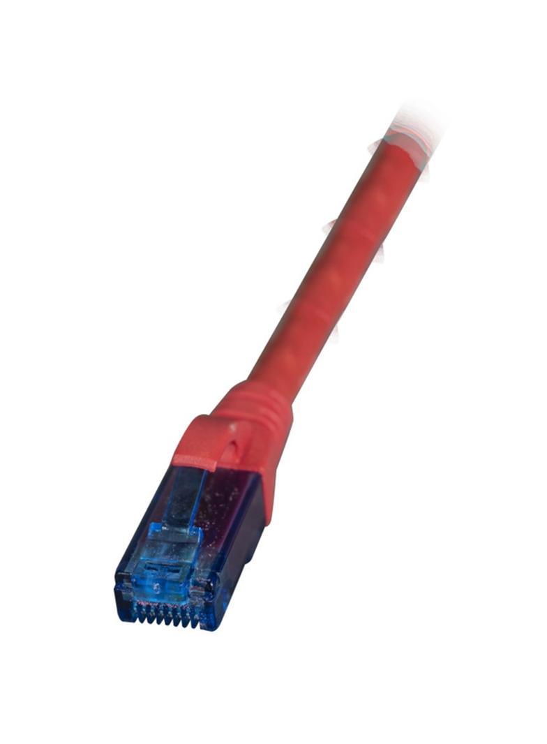 Patchcord RJ45 U/UTP kat. 6A LSZH Premium 500MHz czerwony 5m