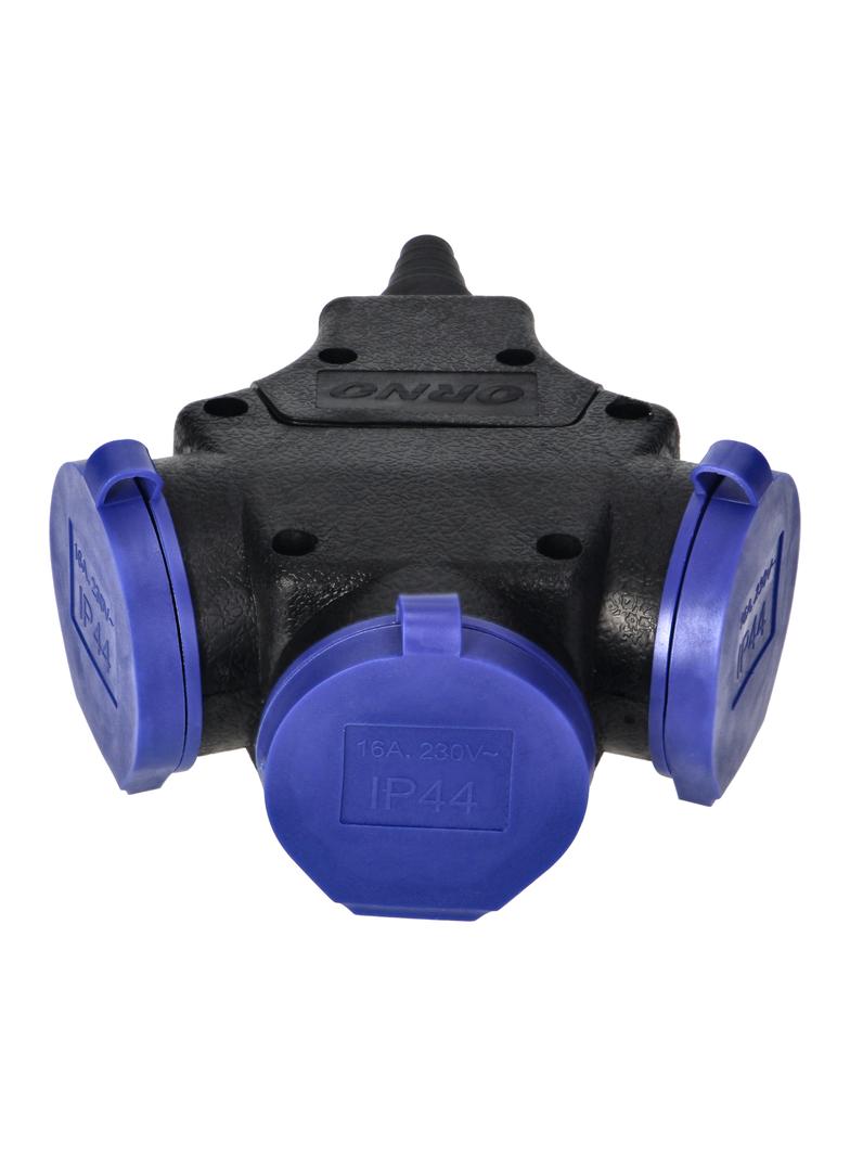 Rozgałęźnik bryzgoszczelny i odporny na uderzenia IP44 3x2P+Z 16A 230V AC OR-AE-13209 ORNO