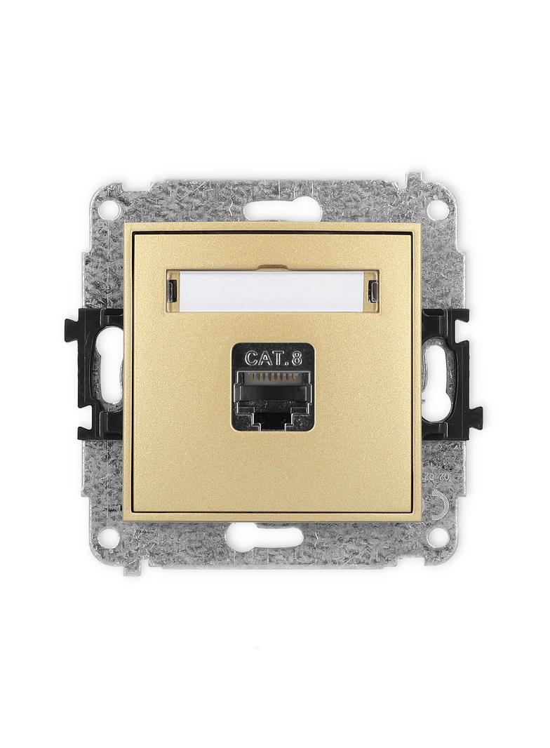 ICON Mechanizm gniazda komputerowego pojedynczego 1xRJ45, kat. 8, ekranowany, 8-stykowy złoty