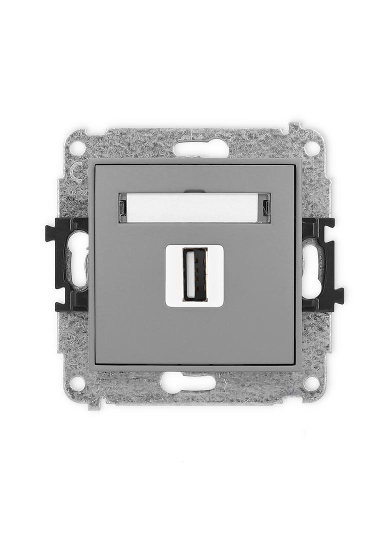 ICON Gniazdo pojedyncze USB A-A 2.0 szary mat 27IGUSB-1 KARLIK