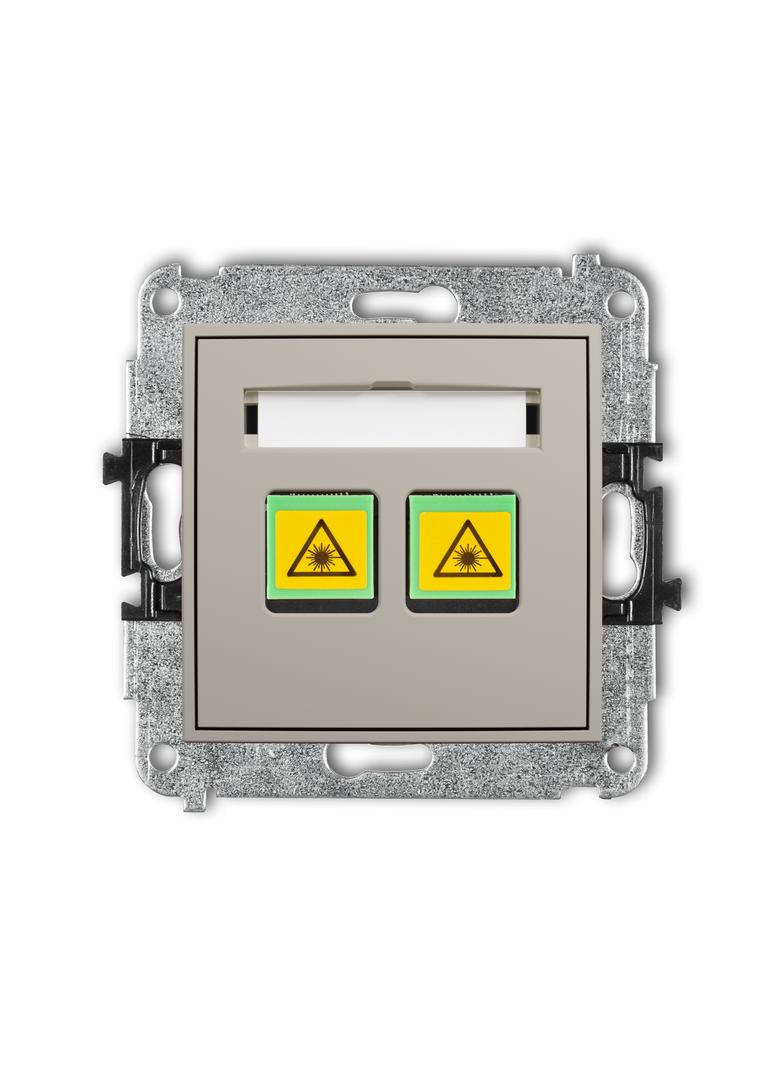 ICON Mechanizm gniazda światłowodowego/optycznego podwójnego taupe