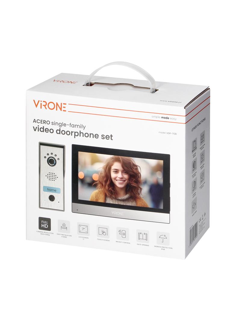 Zestaw wideodomofonowy ACERO bezsłuchawkowy monitor dotykowy 7' LCD VDP-71/B ORNO
