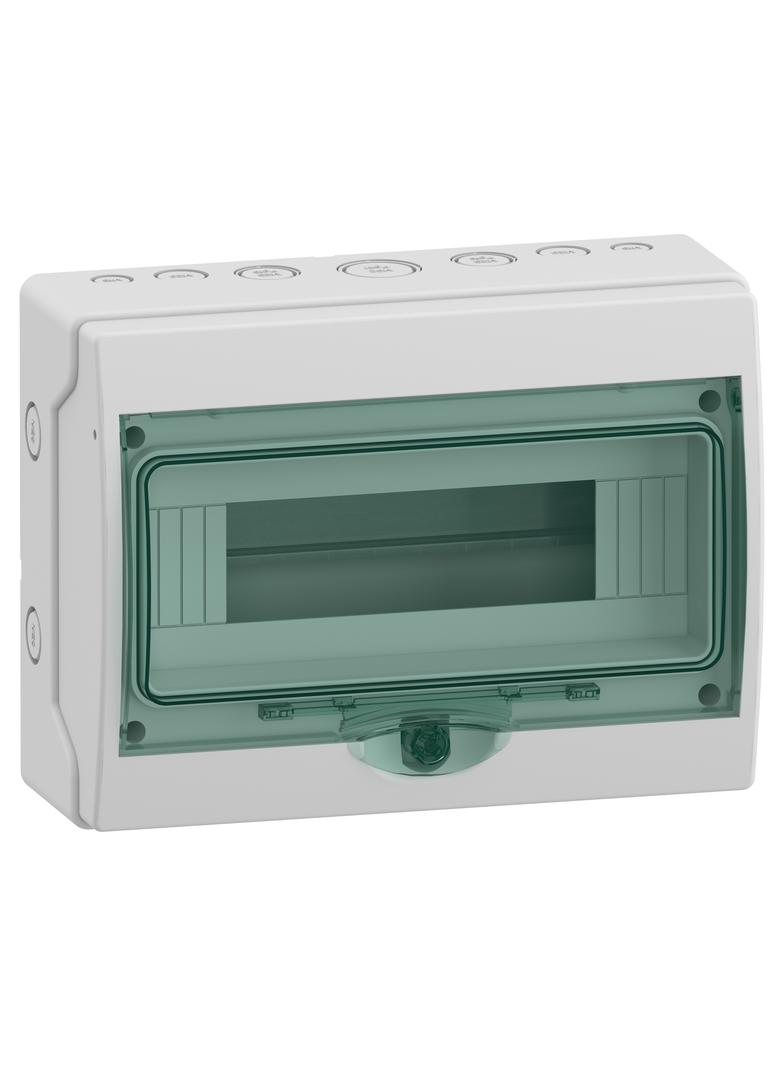 Rozdzielnica natynkowa 1x12 Mini Mureva (dawna Kaedra) IP65 mMRV-1-12-NT-T drzwi transparentne 13444 Schneider