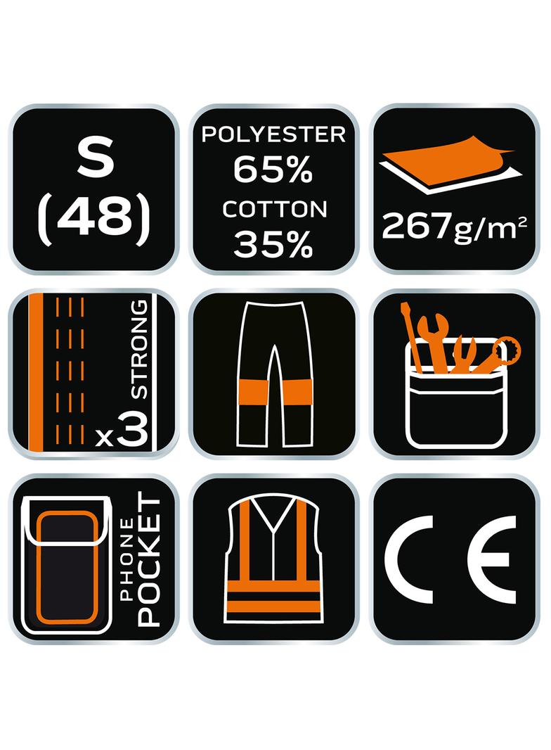 Spodnie robocze na szelkach, rozmiar S/48