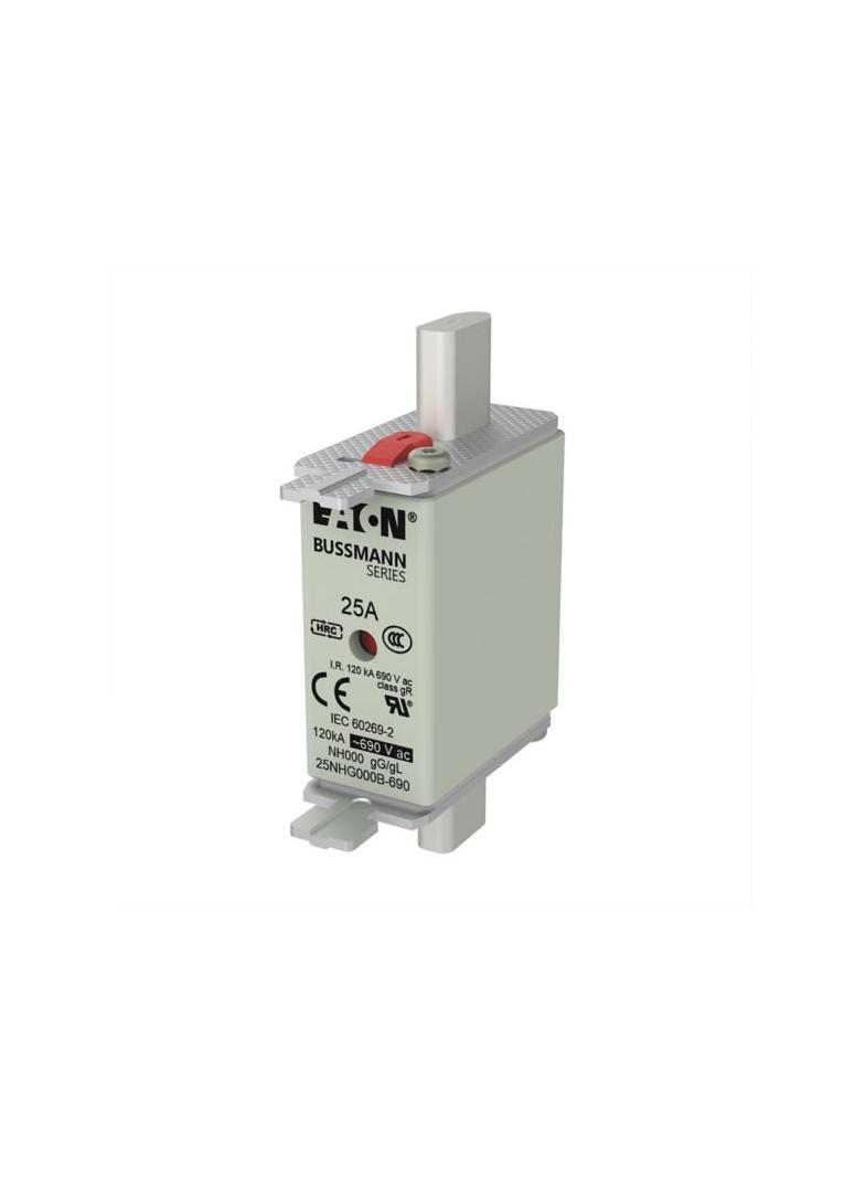 NH FUSE 25AMP 690V GG SIZE 000 Wkładka NH000 25A 690V GL/GG podwójny wskaźnik 25NHG000B-690 EATON