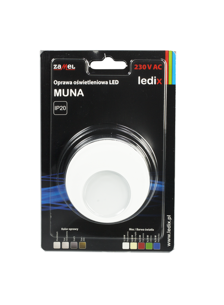 Oprawa LED MUNA PT 230V AC BIA biała ciepła TYP: 02-221-52
