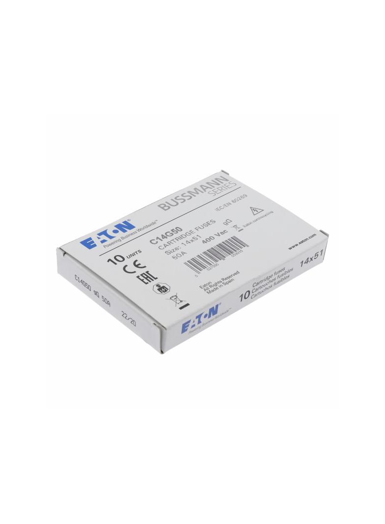 CYLINDRICAL FUSE 14 x 51 50A GG 400V AC Wkładka cylindryczna 14 x 51mm 50A GG 400V AC C14G50 EATON