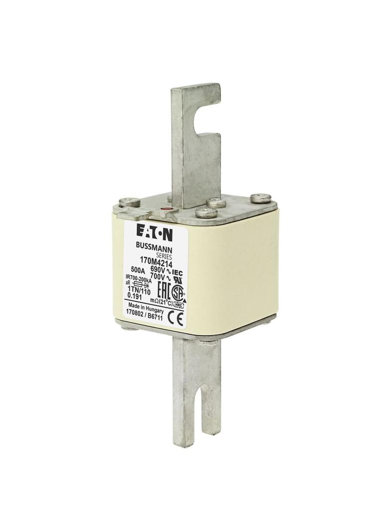 500A 690V 1TN/110 aR INDICATOR FUSE Wkładka szybka 500A AC 690V DIN 1 53x66x138 mm aR DI 170M4214 EA