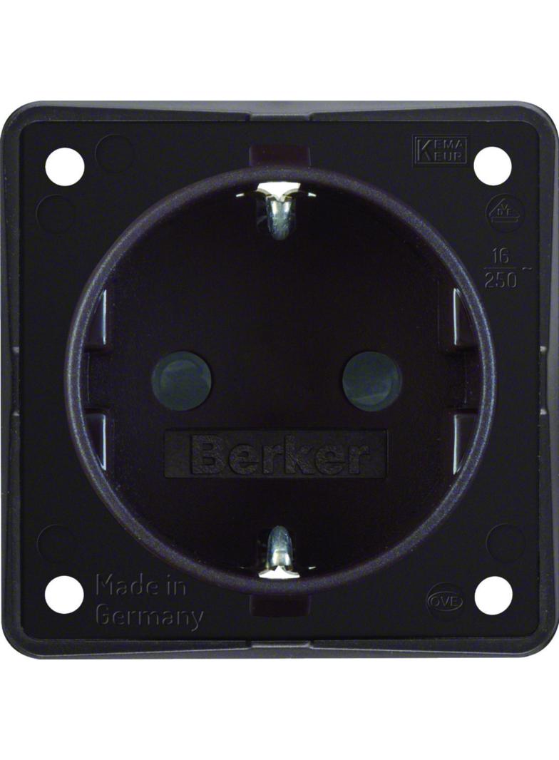 BERKER Integro Flow Gniazdo SCHUKO z podwyższoną ochroną styków brąz 947792501 HAGER
