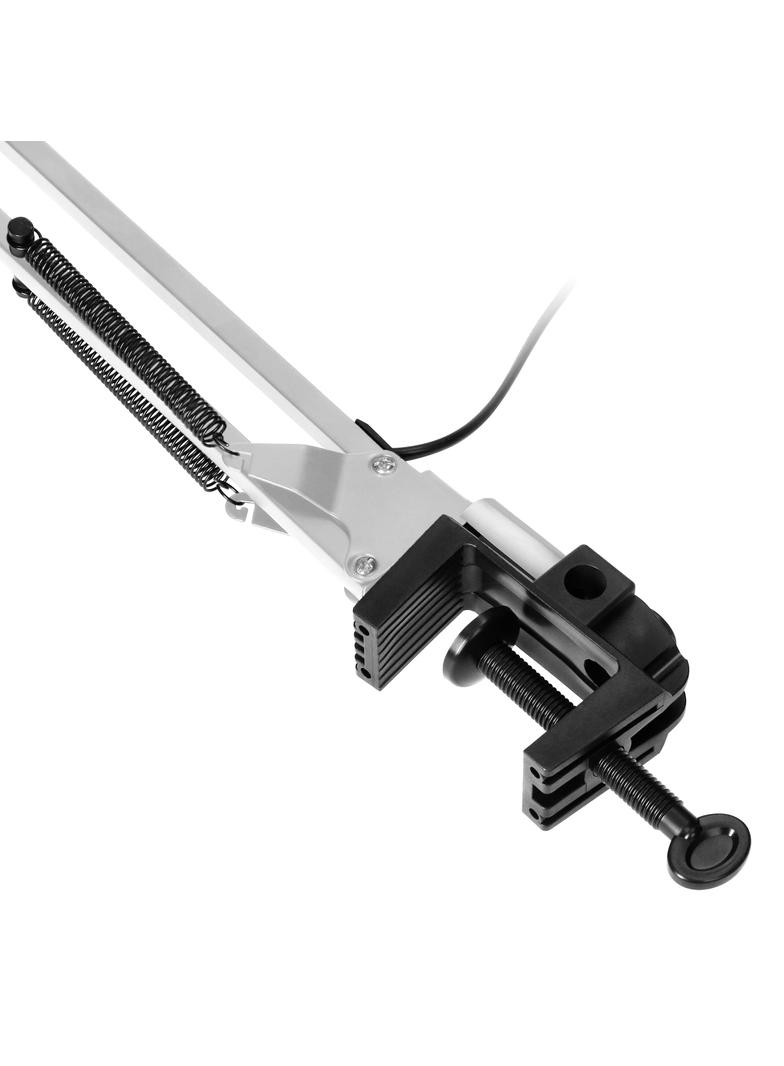 Lampka biurkowa kreślarska DEON przykręcana 60W E27 stalowa biała VIRONE