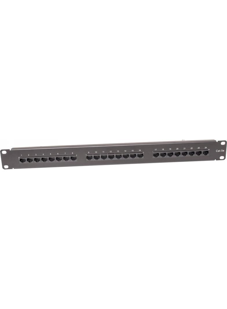 Panel kat. 5e 19" 1U 24xRJ45 UTP czarny