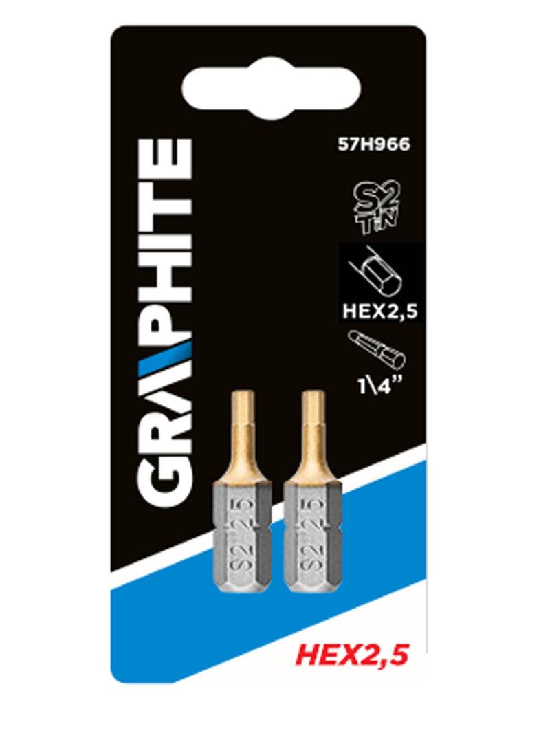 Końcówki wkrętakowe HEX2.5 x 25 mm, 2 szt.