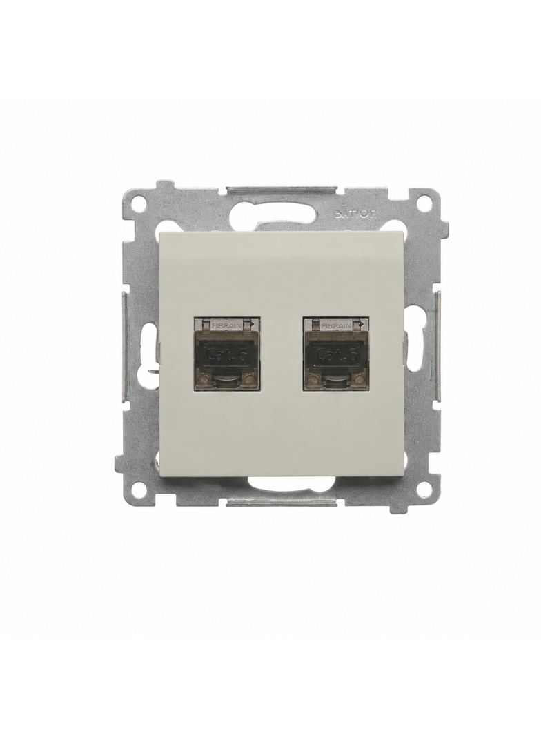 Simon 54 Gniazdo podwójne komputerowe RJ45 kat.6 ekranowane kaszmir mat D62E.01/42