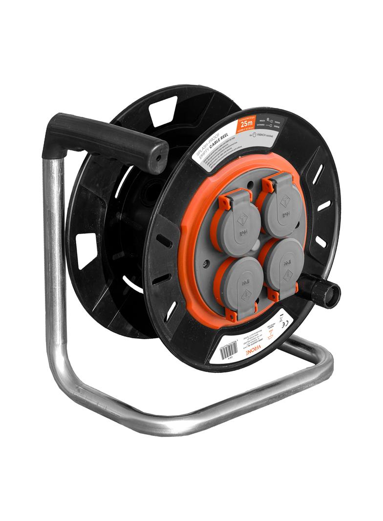 Bryzgoszczelny zwijak bębnowy IP44 4x2P+Z 16A 230V, H05RR-F 3x1,5mm2, 25m