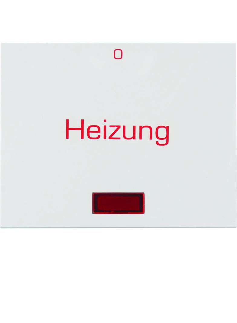 Berker K.x Klawisz z soczewką i nadrukiem  Heizung  i  0 , biały połysk