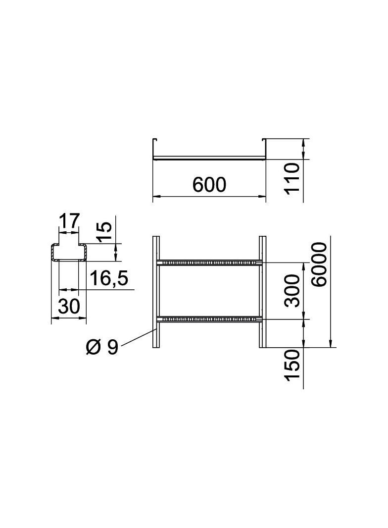 DRABINKA Z PERFOR.BOK.110X600FS