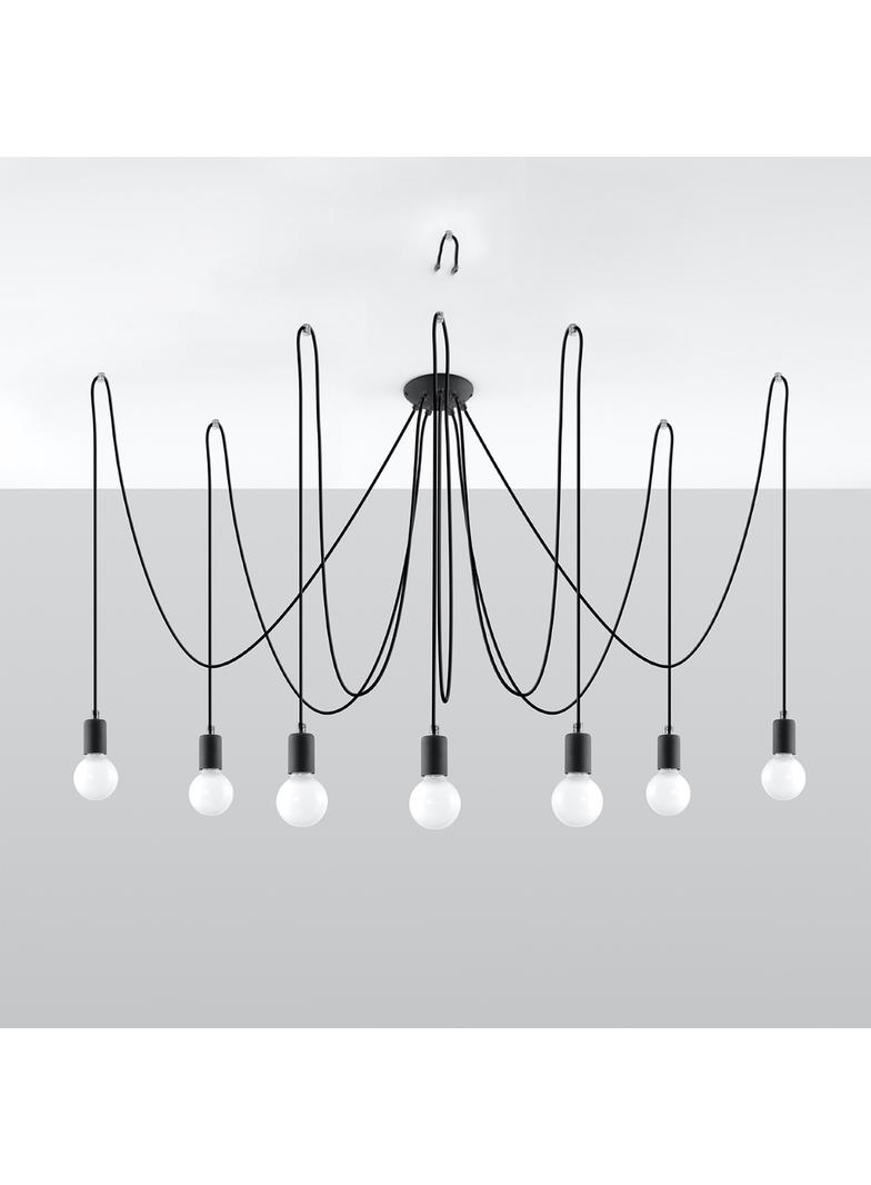 Sollux Żyrandol EDISON 7 czarny SL.0372