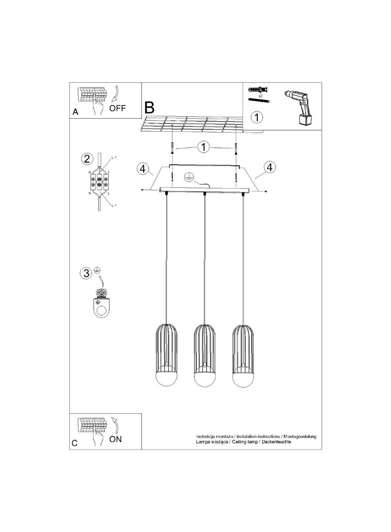 Lampa wisząca BRINA 3L biała