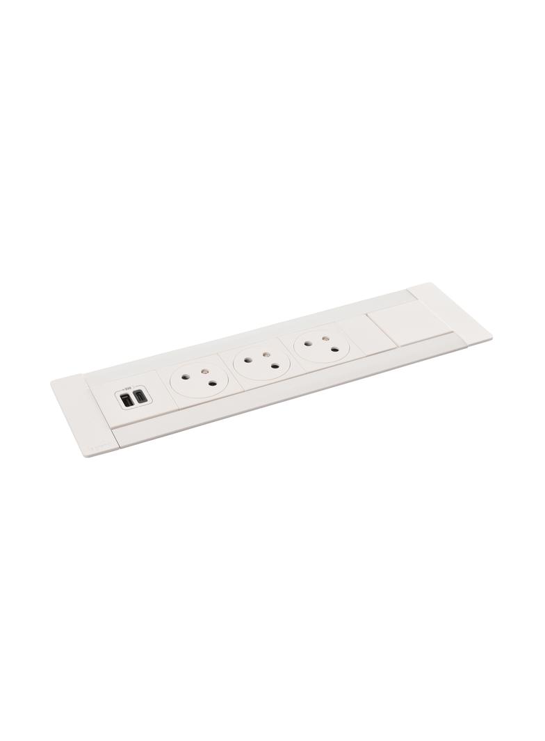 INCARA: MULTILINK - 3X2P+Z / USB A+C - 2,0 M-BIAŁY, Legrand