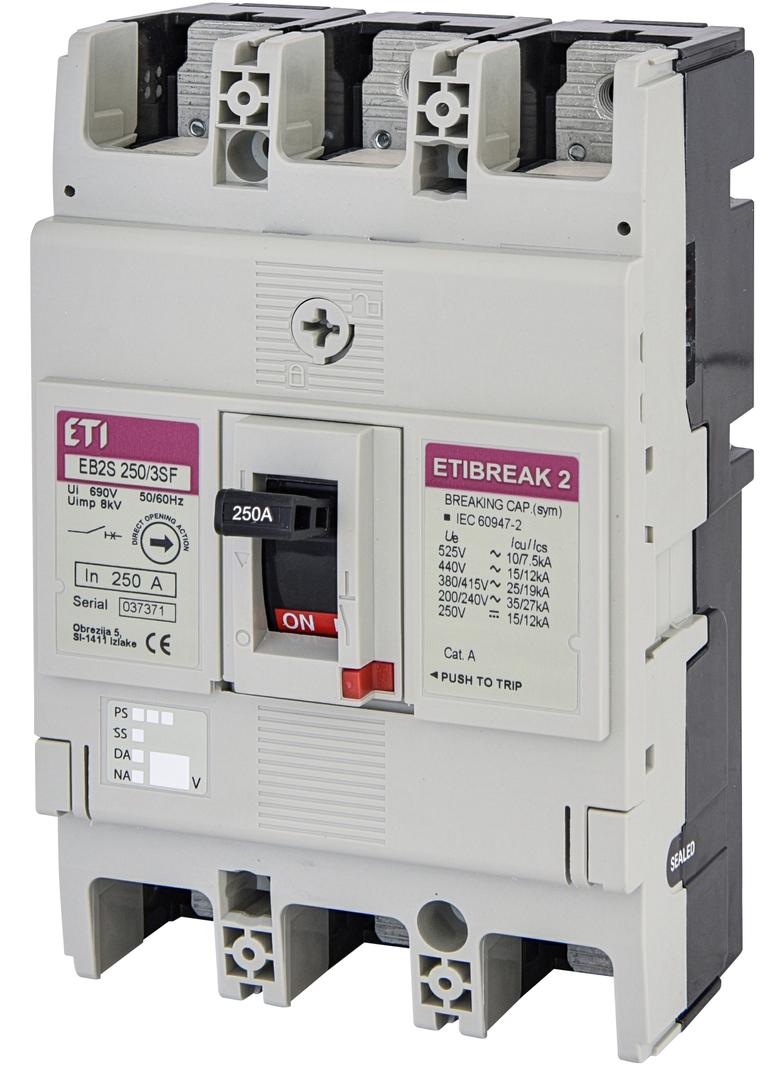 EB2S 250/3SF 250A 3p - Wyłącznik mocy 3P, 25kA, wyzw. TM (bez regulacji)